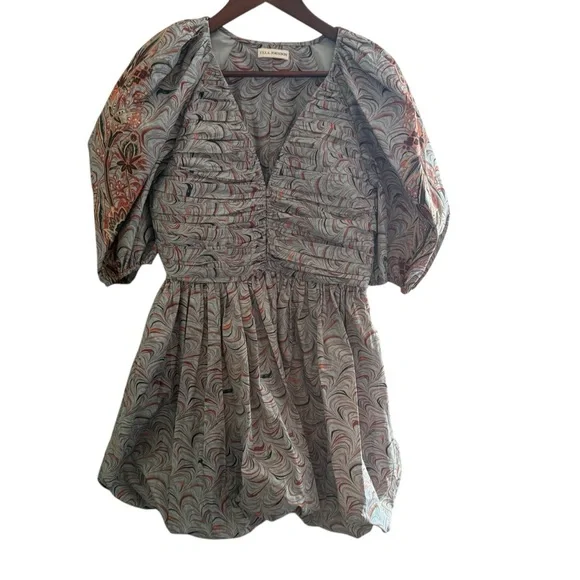 Ulla Johnson Gwen Blue Puff Sleeve Mini Dress Size Small (4) - Picture 6 of 10